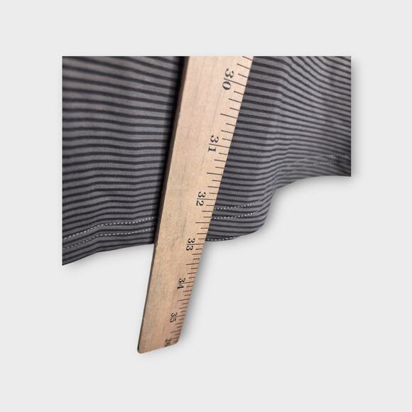 BYLT Mens Drop Cut Lux Stripe Long Sleeve Shirt Gray Green XL Casual - Picture 5 of 6